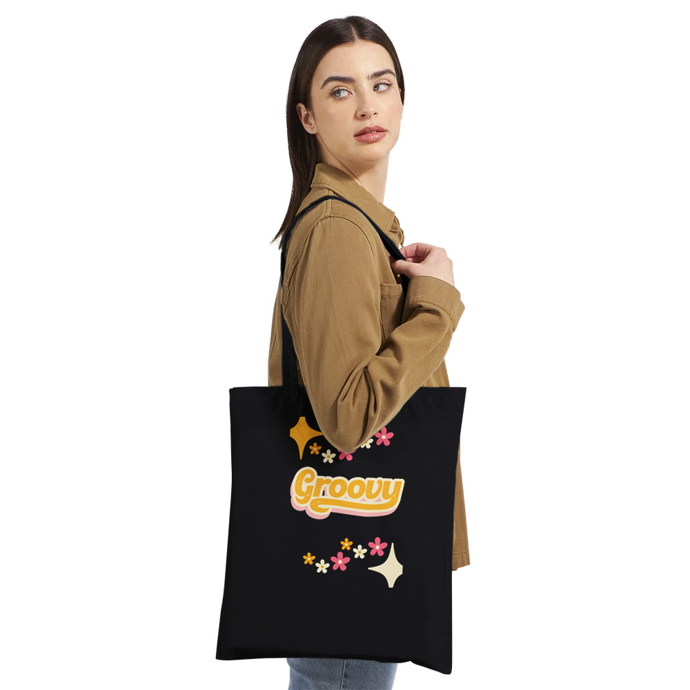 Personalized Black Tote Bag - Stylish Quote Design with Eco-Friendly Vibes